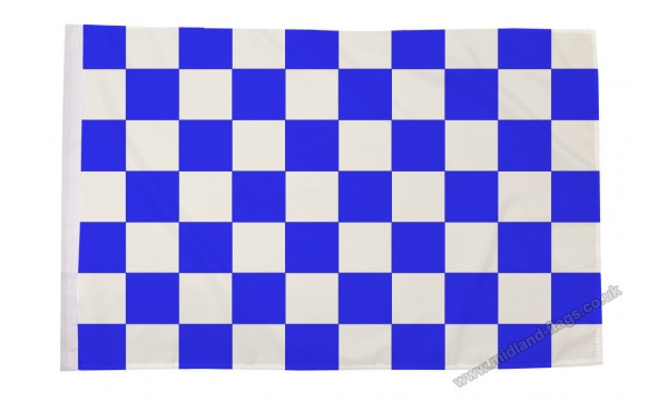 Blue and White Check Flag (Sleeved)